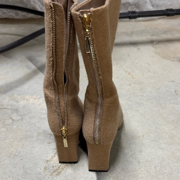 Lafayette 148 New York Tan Suede Heeled Boots - Picture 3 of 5